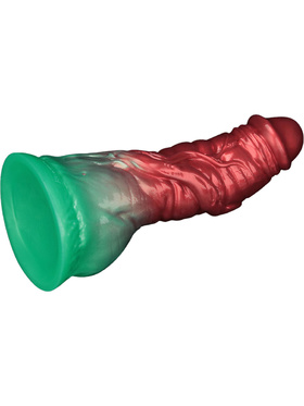 LoveToy: Aerosx, Dual Density Inflatable Dildo, 19 cm, rød/grønn
