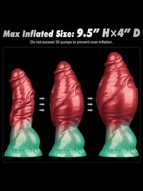 LoveToy: Aerosx, Dual Density Inflatable Dildo, 19 cm, rød/grønn