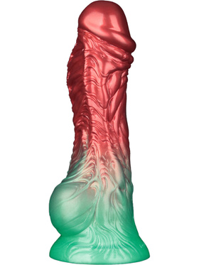 LoveToy: Aerosx, Dual Density Inflatable Dildo, 21 cm, rød/grønn