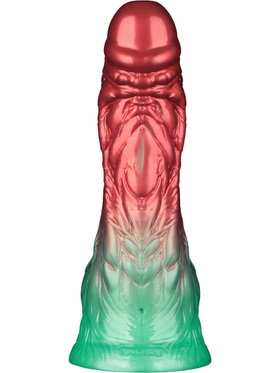 LoveToy: Aerosx, Dual Density Inflatable Dildo, 21 cm, rød/grønn