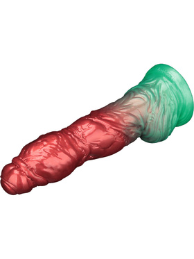 LoveToy: Aerosx, Dual Density Inflatable Dildo, 25 cm, rød/grønn
