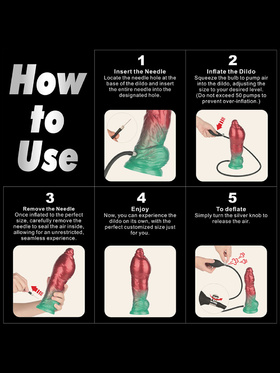 LoveToy: Aerosx, Dual Density Inflatable Dildo, 25 cm, rød/grønn