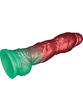 LoveToy: Aerosx, Dual Density Inflatable Dildo, 25 cm, rød/grønn