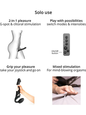 Strap-On-Me: Multi Orgasm Bendable Strap-On Vibrator, XL, rosa