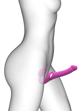 Strap-On-Me: Multi Orgasm Bendable Strap-On Vibrator, XL, rosa