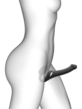 Strap-On-Me: Multi Orgasm Bendable Strap-On Vibrator, S, svart