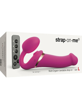 Strap-On-Me: Multi Orgasm Bendable Strap-On Vibrator, L, rosa