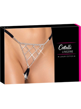 Cottelli Lingerie: Crotchless String with Rhinestones, One Size