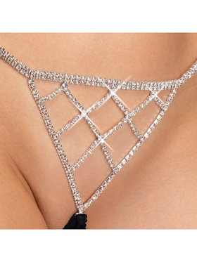 Cottelli Lingerie: Crotchless String with Rhinestones, One Size